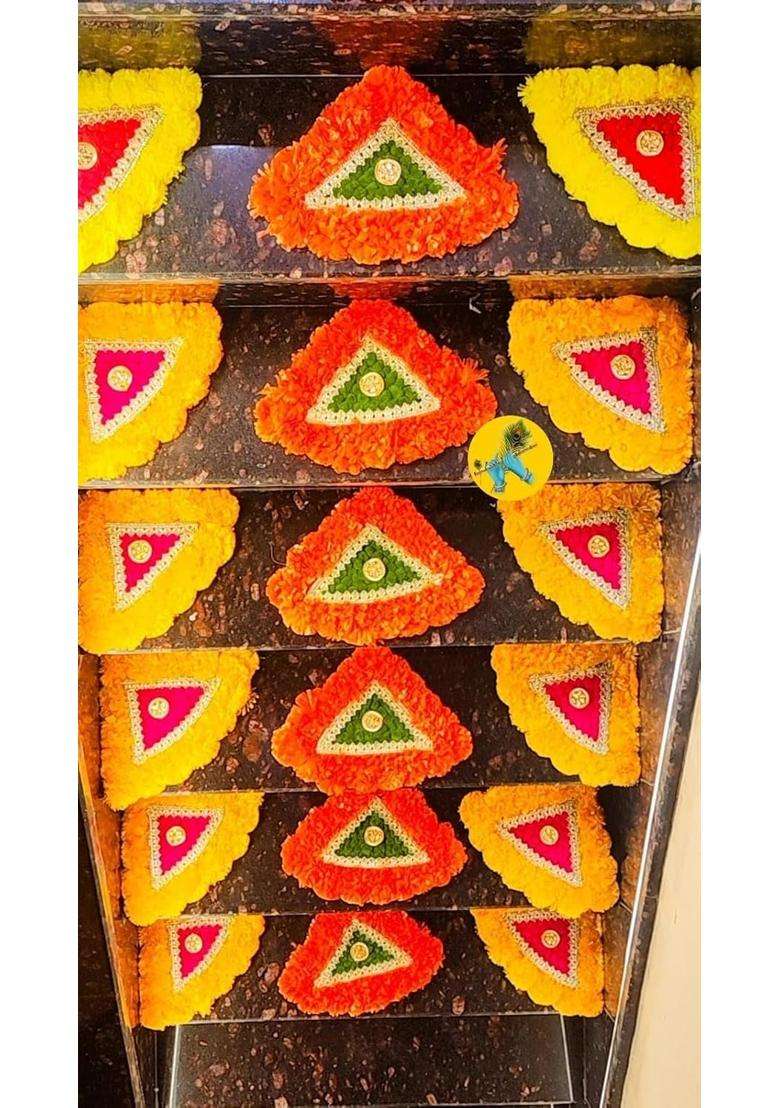 Gurukrupa Shoppy Dark Purple Floral Rangoli Base 12IN Haldi Decor Set 1 Plus Floral Rangoli Floor Mat Haldi - Indya