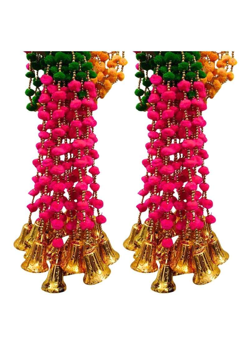 Style Speaks India 4 Feet Long Pompom String Garland Artificial Wall Hanging Colorful Holi Decoration Haldi - Indya