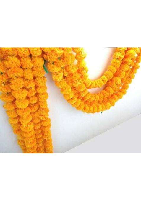 Gajanad Artistry 10 Strings Mango Color Indian Decorative Artificial Plastic Flowers Home Decor Party Mehndi