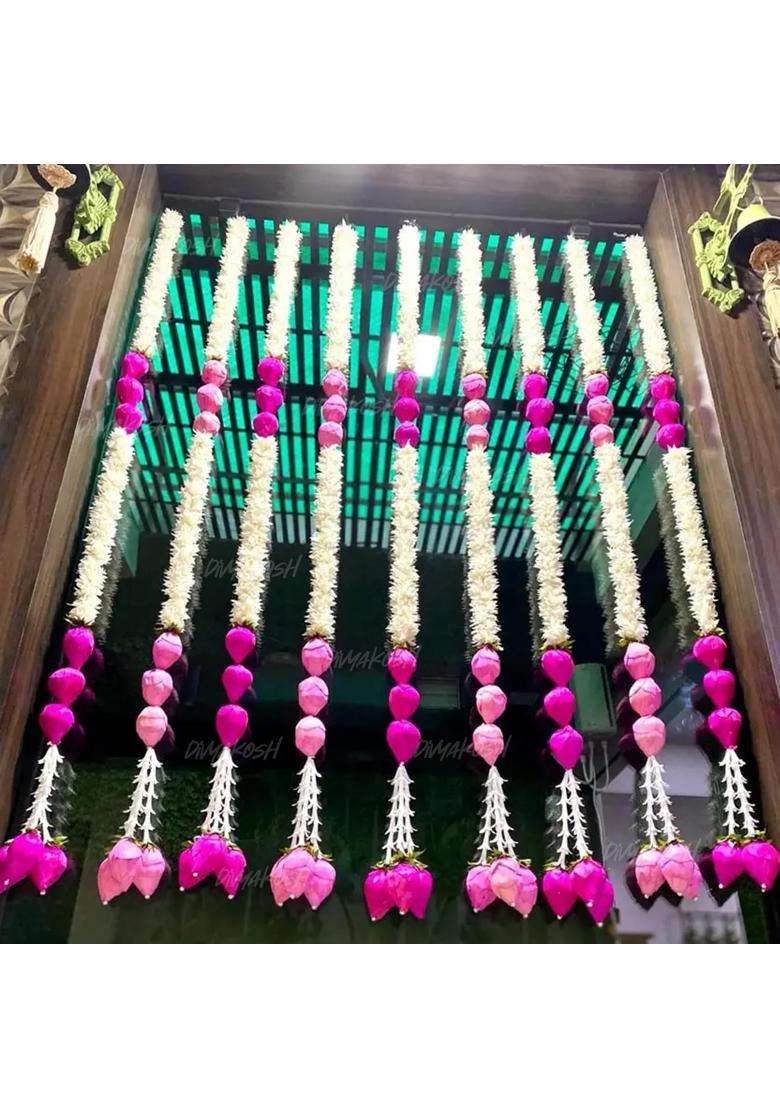 Divyakosh Artifcial Flower Hanging Garland Toran Flowers Festoon for Home Decor Office Decoration 5 Pcs - Indya