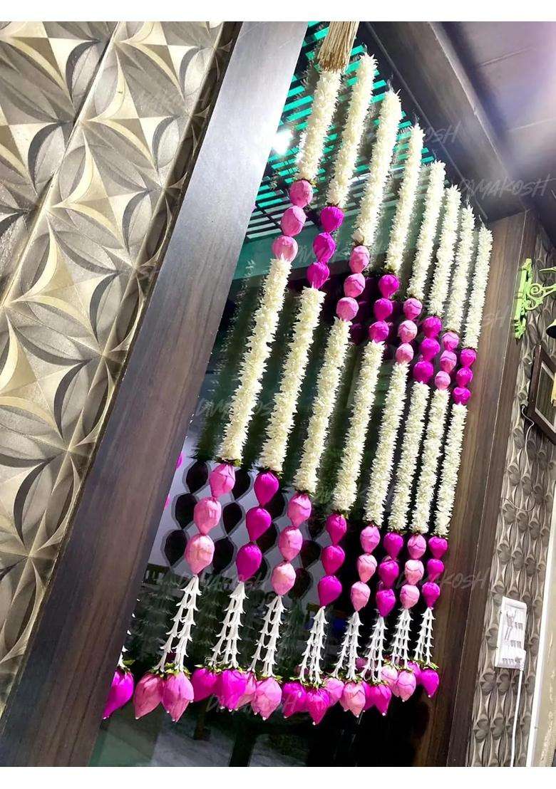 Divyakosh Artifcial Flower Hanging Garland Toran Flowers Festoon for Home Decor Office Decoration 5 Pcs - Indya