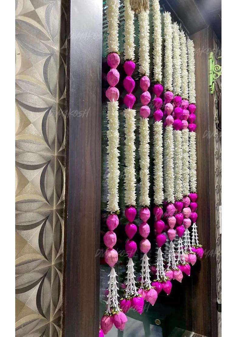 Divyakosh Artifcial Flower Hanging Garland Toran Flowers Festoon for Home Decor Office Decoration 5 Pcs - Indya