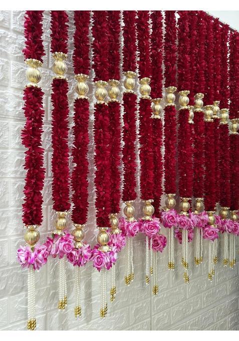 Style Speaks India Maroon 4 Feet Eid Ramadan Party Event Decor Idea Fabric Garland Luxury Wedding Decoration