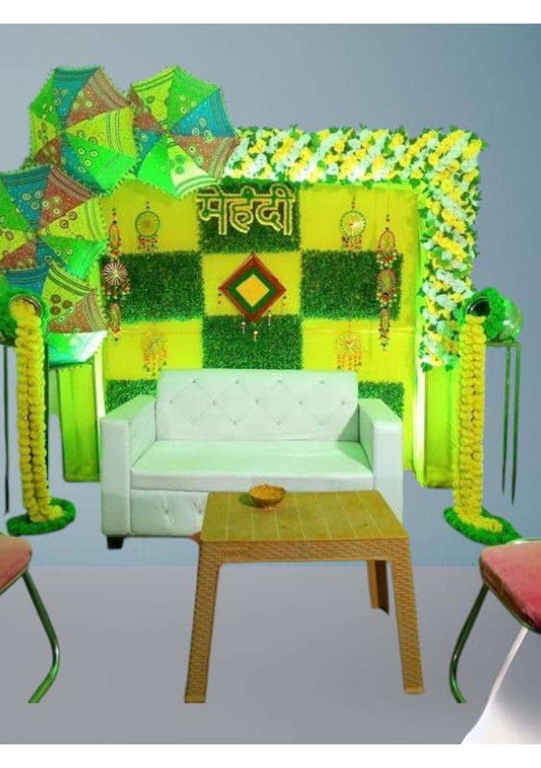 Sellplus Multicolor Backdrop Setup for Mehndi Marrige Pooja Ganpati - Indya