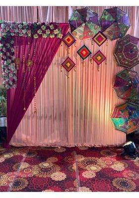 Sellplus Multicolour Backdrop Setup for Mehndi Marrige Pooja Ganpati