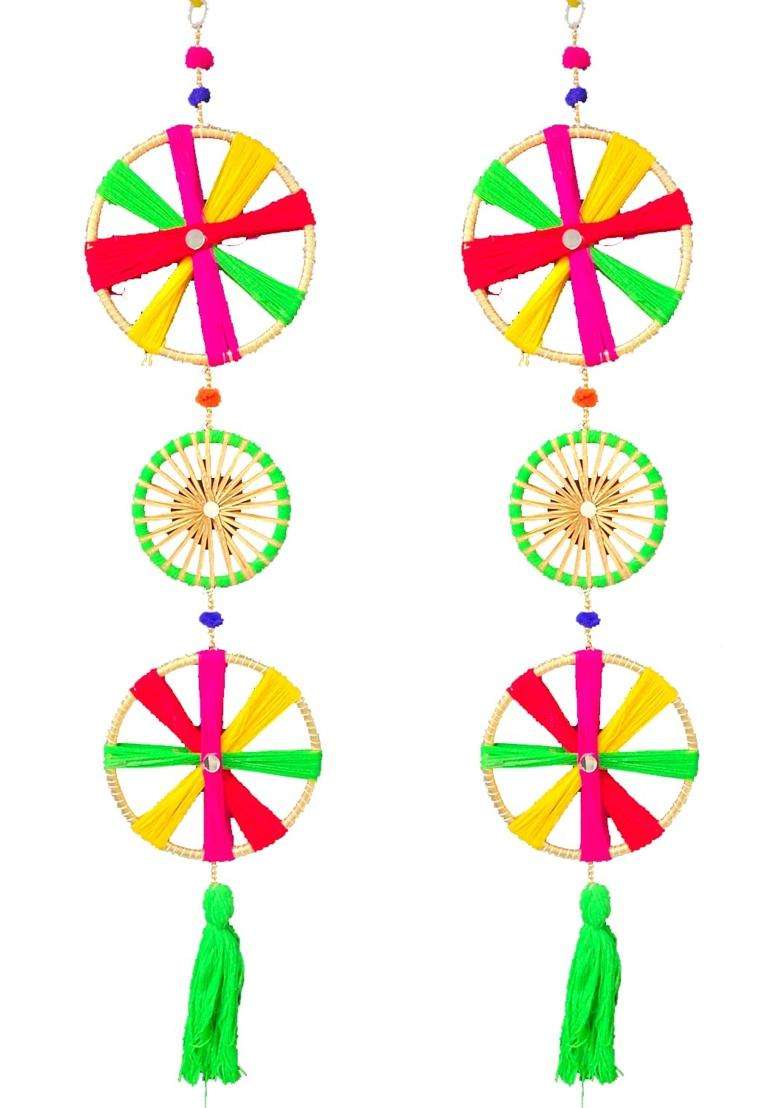 3A Featuretail Handcrafted Hanging Decorative Items Set for Haldi Mehandi Wedding Decoration 9PC Set - Indya