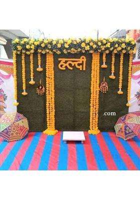 Sellplus Multicolour Backdrop Setup for Mehndi Marrige Pooja Ganpati