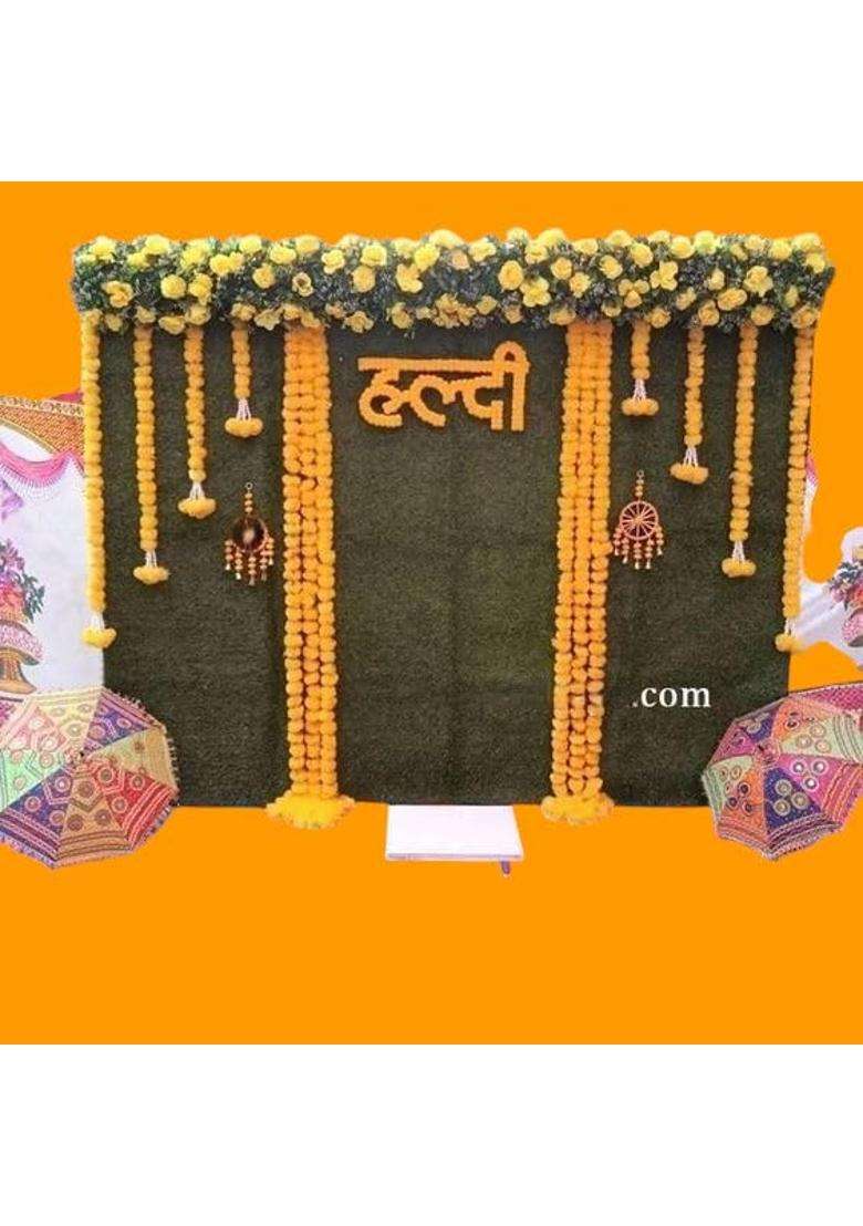 Sellplus Multicolour Backdrop Setup for Mehndi Marrige Pooja Ganpati - Indya