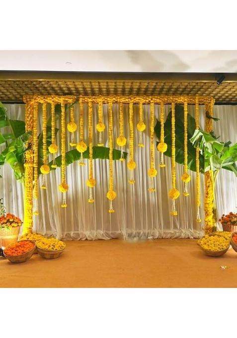 Sellplus Multicolour Backdrop Setup for Mehndi Marrige Pooja Ganpati
