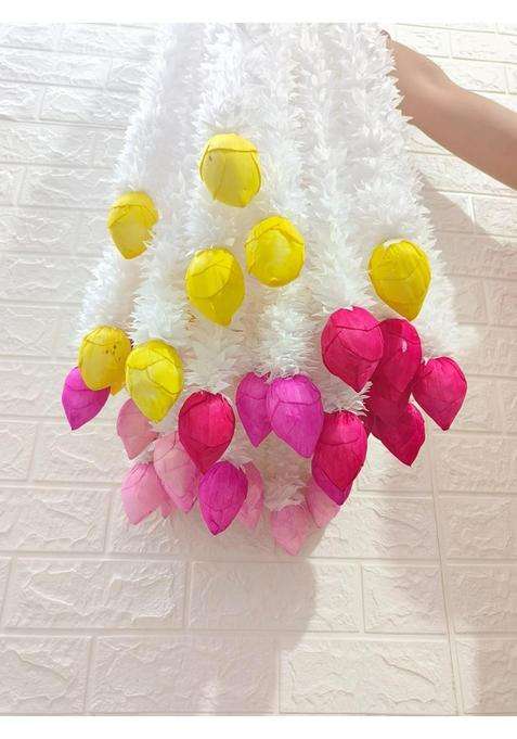 Style Speaks India 3 Feet Lotus Bud and Jasmine Flower Garland Elegant Floral String Pack of 40