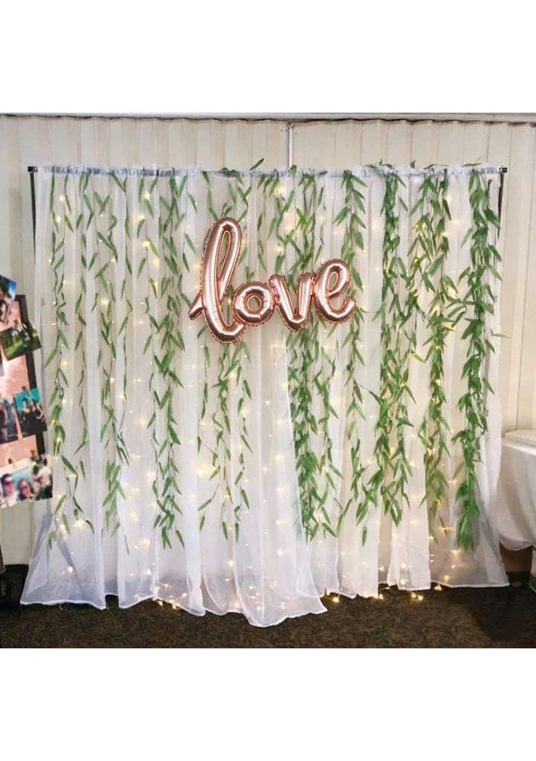 Hogado 50Pcs 375 Feet Artificial Vine Faux Silk Willow Rattan Wicker Twig Green Leaves Garland Simulation Home - Indya