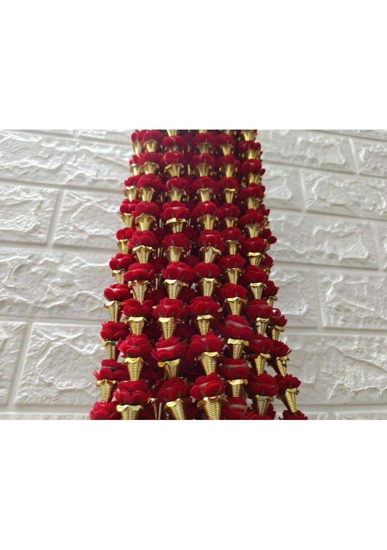 Style Speaks India Red Wedding Flower Milni Haar Elegant Design Baraat Welcome Mala for Hindu Pack of 50 - Indya