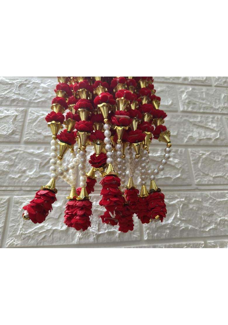 Style Speaks India Red Wedding Flower Milni Haar Elegant Design Baraat Welcome Mala for Hindu Pack of 50 - Indya