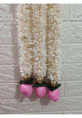 Style Speaks India Indian Jasmine Lotus Heavy Garland Off White and Baby Pink Pack of 25