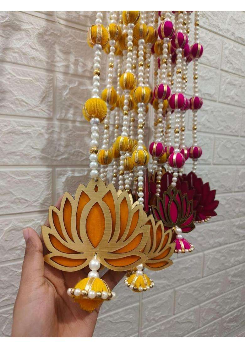 Style Speaks India 3 Feet Lotus Ball String Wall Hanging Perfect for Birthday Wedding Celebration Pack of 20 - Indya
