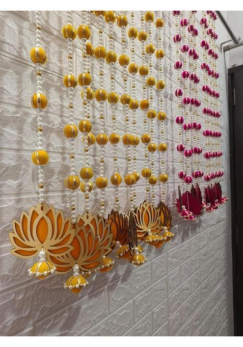Style Speaks India 3 Feet Lotus Ball String Wall Hanging Perfect for Birthday Wedding Celebration Pack of 20