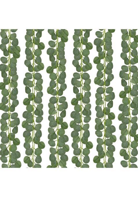 Cqure 12 Pcs Eucalyptus Garland Artificial Eucalyptus Leaves Table Greenery Garland Wreath Vines for Wedding