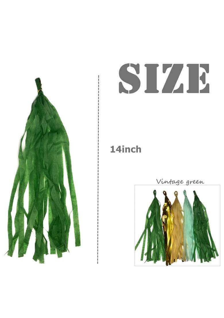 Mienocol 20Pcs Party Garlands Champagne Gold Mintgreen Tassel Garland Paper Tassel Banner for Vintage - Indya