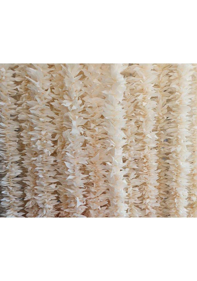 Style Speaks India 3 Feet Off White Jasmine Fluffy Mala with Colorful Flowers Pack of 40 - Indya