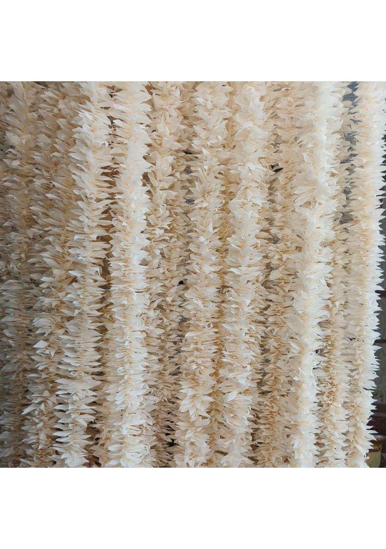 Style Speaks India 3 Feet Off White Jasmine Fluffy Mala with Colorful Flowers Pack of 40 - Indya