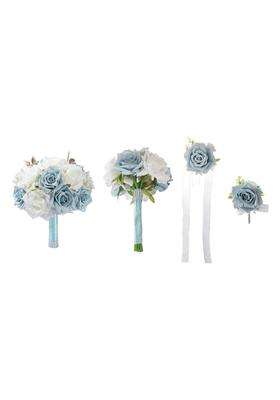 Merishopp Wedding Bouquet Decor Artificial Silk Flower for Anniversary Home Engagement 22CM Width