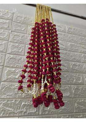 Style Speaks India Dark Pink Wedding Flower Milni Haar Elegant Design Baraat Welcome Mala for Hindu Pack of 30