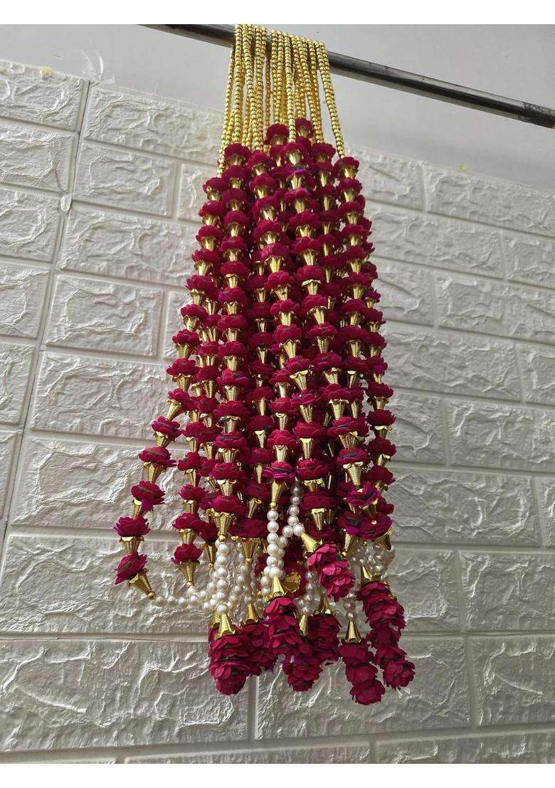 Style Speaks India Dark Pink Wedding Flower Milni Haar Elegant Design Baraat Welcome Mala for Hindu Pack of 30 - Indya