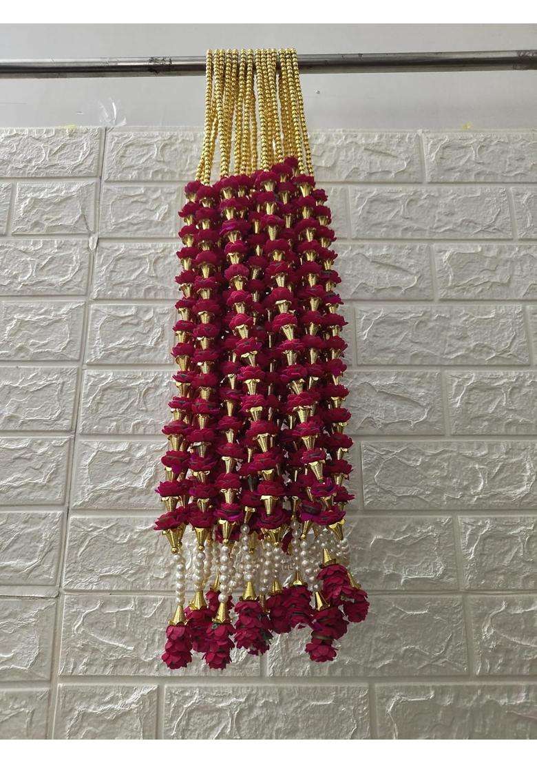 Style Speaks India Dark Pink Wedding Flower Milni Haar Elegant Design Baraat Welcome Mala for Hindu Pack of 30 - Indya