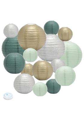 Plintone Sage Green Paper Lanterns Set 8 10 12 Hanging Decorative Lanterns for Parties Weddings Birthdays