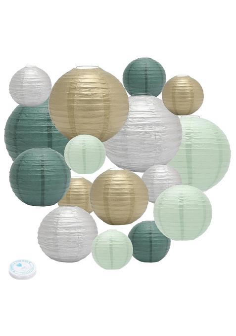 Plintone Sage Green Paper Lanterns Set 8 10 12 Hanging Decorative Lanterns for Parties Weddings Birthdays