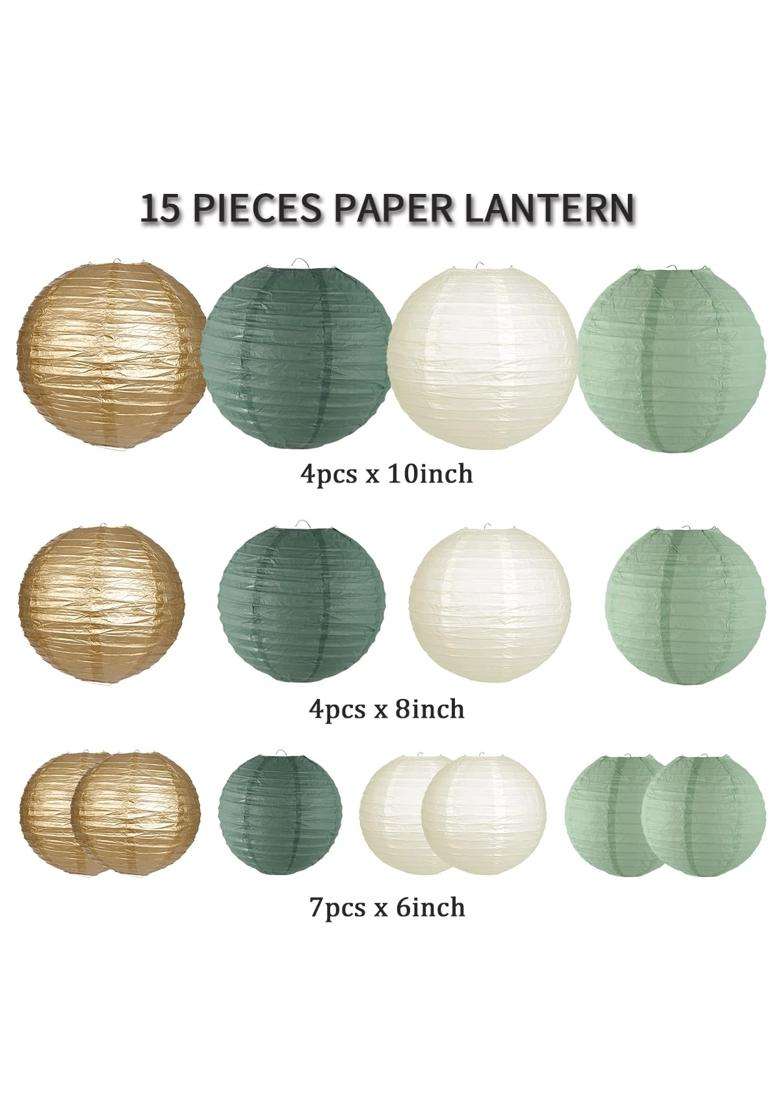 Zilue Paper Lanterns Decorative Round Hanging Paper Lanterns Decorations for Rustic Party Bridal Shower - Indya