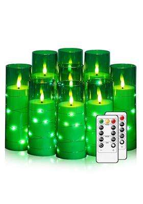 Nimiko Flickering Flameless LED Candles Battery Operated Candles 9 Pcs with Embedded Star String