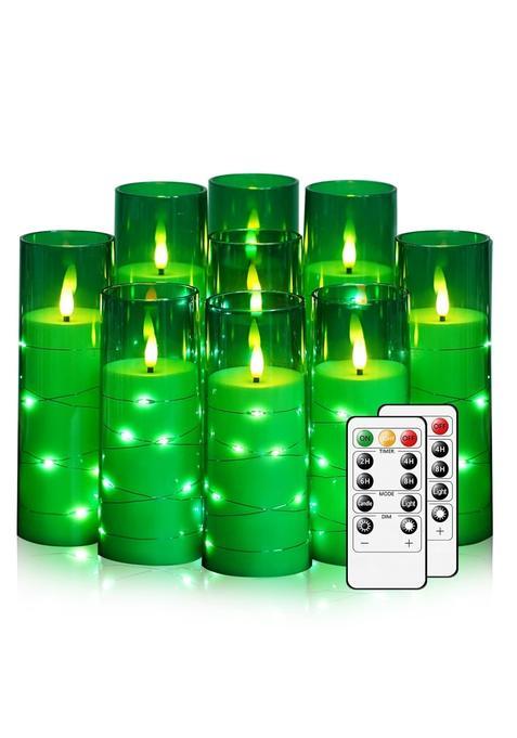 Nimiko Flickering Flameless LED Candles Battery Operated Candles 9 Pcs with Embedded Star String