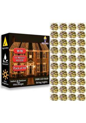 Fizzytech 11 Meter 40 LED Warm White Fairy String Light Pack of 40