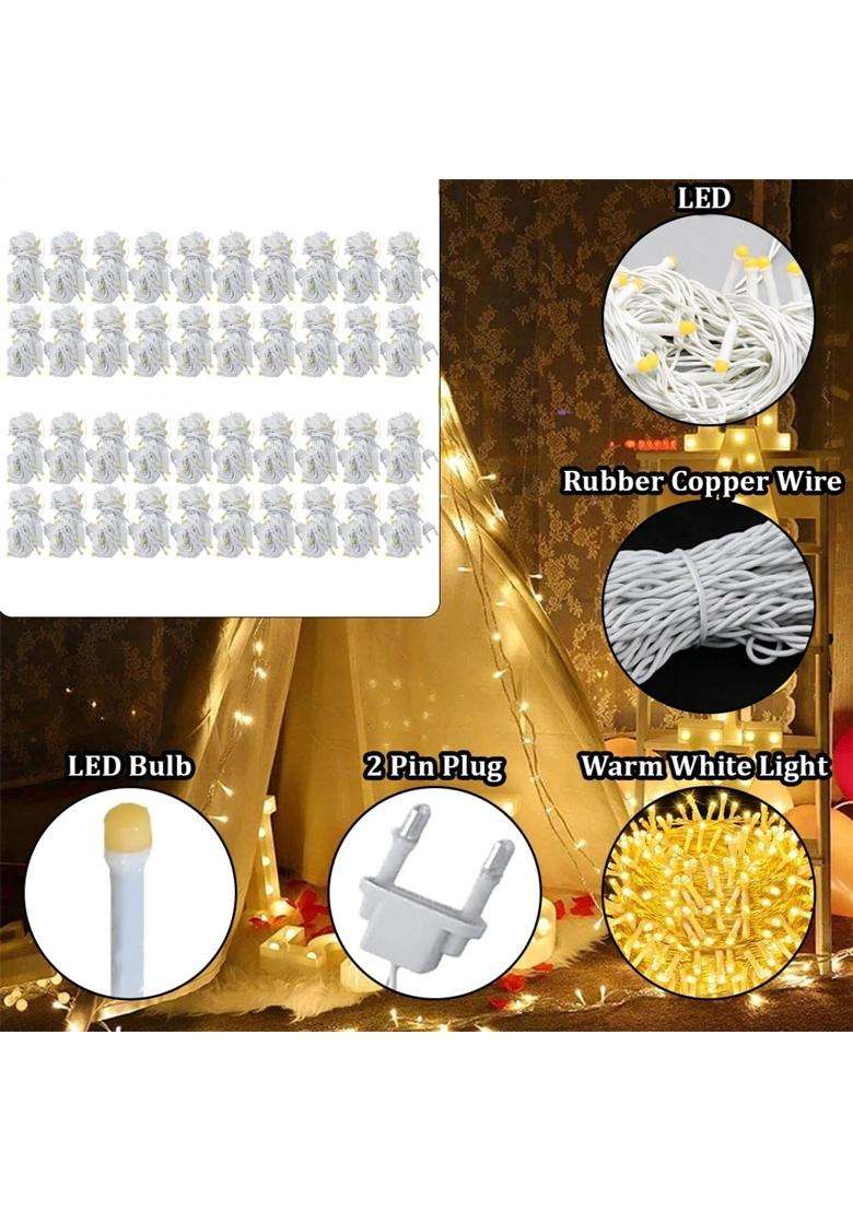 Fizzytech 11 Meter 40 LED Warm White Fairy String Light Pack of 40 - Indya