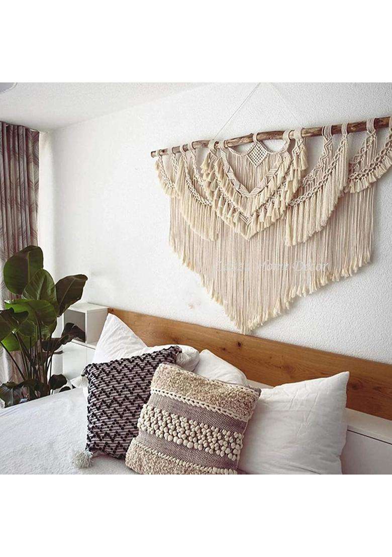 Zazza Home Decor Macrame Wedding Decor Boho Wall Decor Fibre Big Fiber Art Cotton Boho Wedding Accessories - Indya