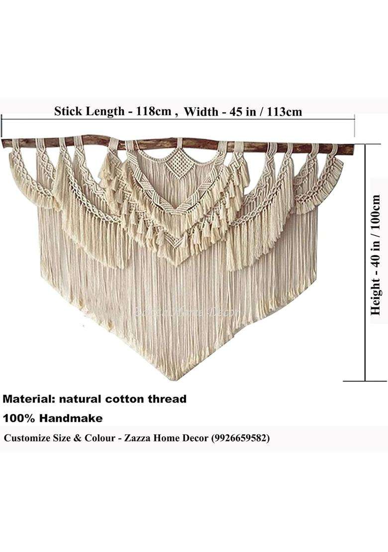 Zazza Home Decor Macrame Wedding Decor Boho Wall Decor Fibre Big Fiber Art Cotton Boho Wedding Accessories - Indya
