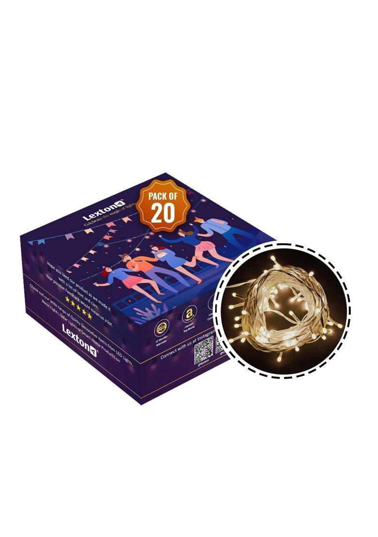Lexton Lunar Ultra Bright Fairy Light 75 LED Plug Sourced Pack of 20 - Indya