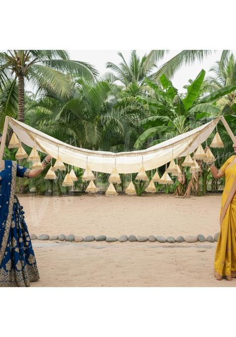 Divyakosh Dulhan Bridal Entry Sequins Chaddar Handmade Net 2 Meter