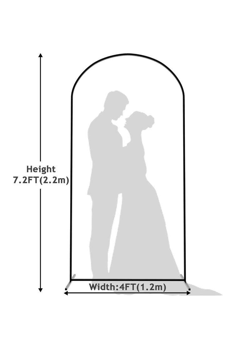Wokceer 7 Point 2Ft Arch Backdrop Stand Gold Metal Wedding Arch Backdrop Stand - Indya