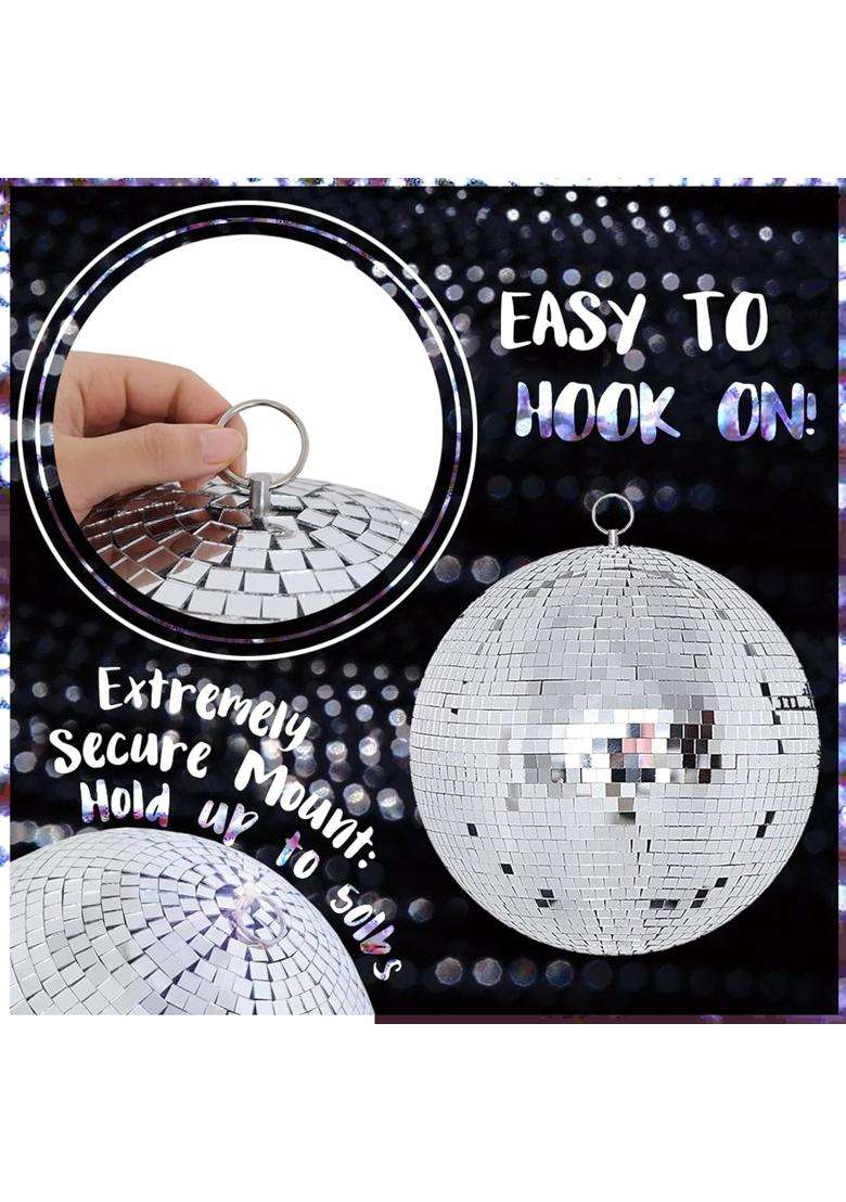 The Decor Affair Silver Disco Ball Mirror Ball 8 Inch Mirror Ball Large Disco Ball Disco Ball 8 Inch - Indya