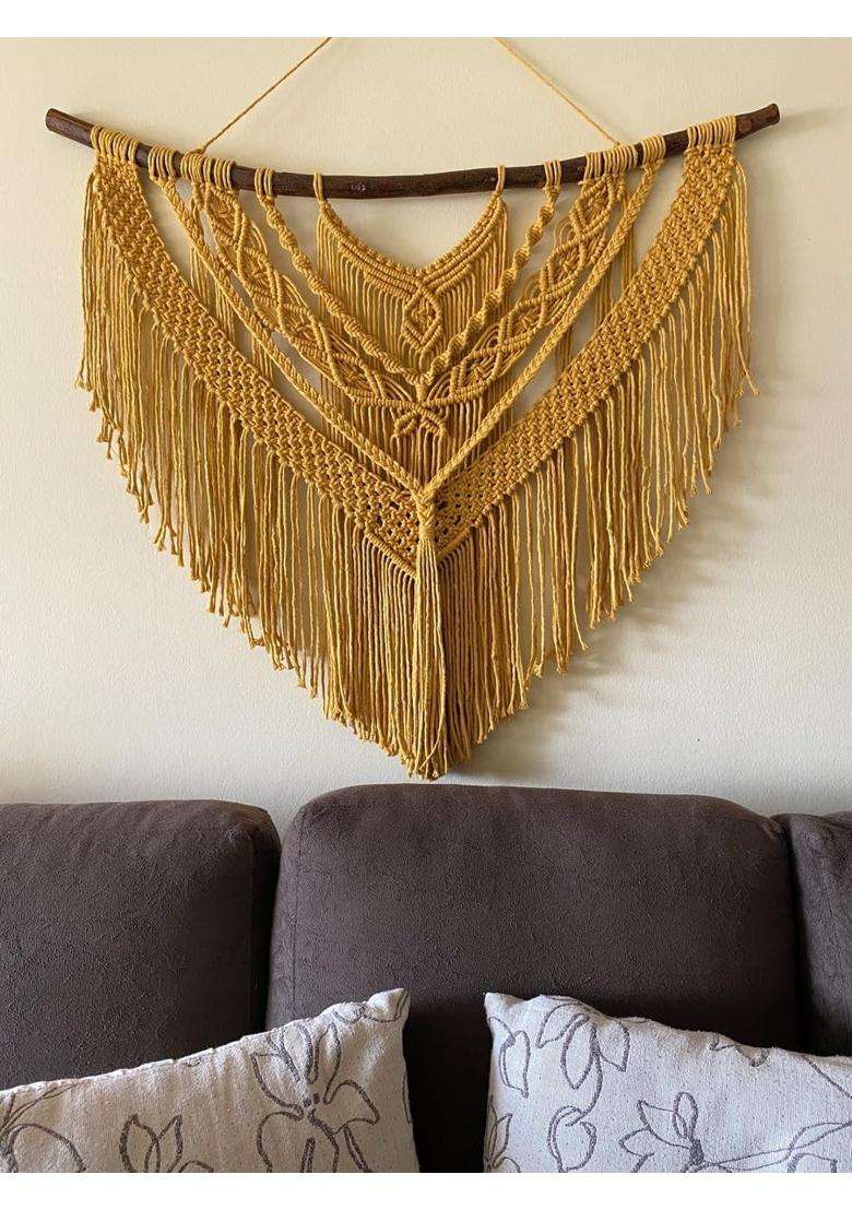 Zazza Home Decor Macrame Wall Hanging Wedding Decor Macrame Boho Wall Decor Fibre Big Cotton Boho Chic Wedding - Indya