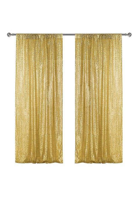 Sugargirl Gold Sequin Backdrop Curtain 2 Panels 2FTx8FT Glitter Gold Background Drapes Sparkle Photography