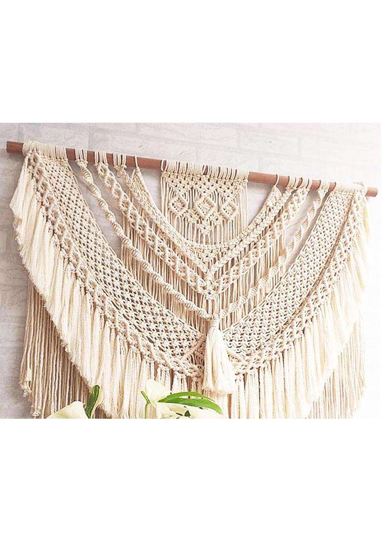 Zazza Home Decor Macrame Wallsd Hanging Wedding Decor Macrame Boho Wall Decor Big Fiber Art Cotton Boho Chic - Indya