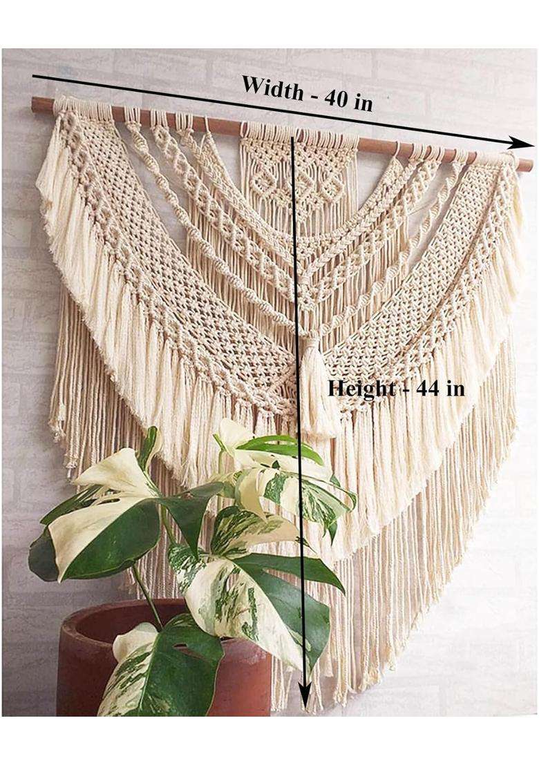 Zazza Home Decor Macrame Wallsd Hanging Wedding Decor Macrame Boho Wall Decor Big Fiber Art Cotton Boho Chic - Indya