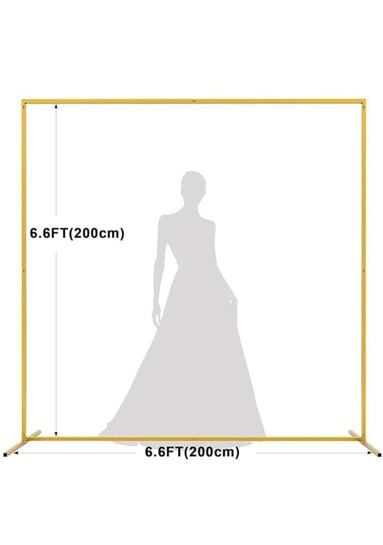 Custom Gold Square Metal Backdrop Frame 6 Point 6Ft X 6 Point 6Ft for Wedding Birthday Graduation Photography - Indya