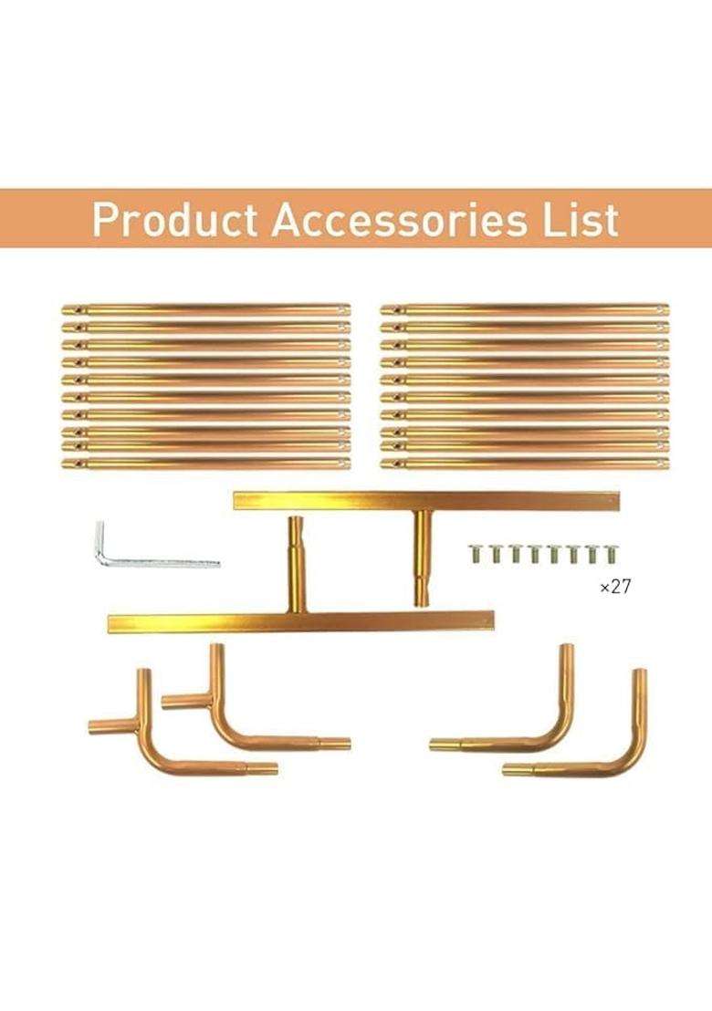 Custom Gold Square Metal Backdrop Frame 6 Point 6Ft X 6 Point 6Ft for Wedding Birthday Graduation Photography - Indya