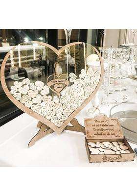 Calandis Heart Shaped Wedding Guest Book Drop Box Frame Party Decoration 80 Hearts