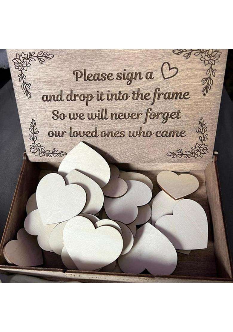 Calandis Heart Shaped Wedding Guest Book Drop Box Frame Party Decoration 80 Hearts - Indya