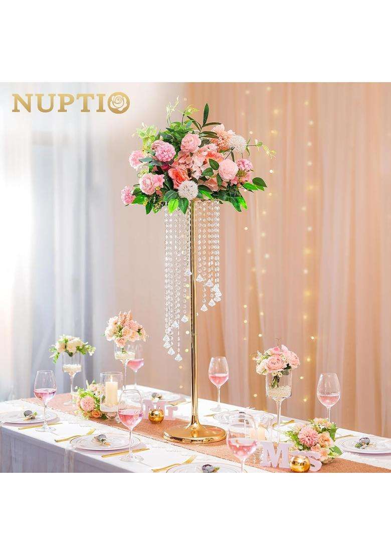 Nuptio Tall Centerpiece for Table Gold 35 Point 4 2 Pcs - Indya